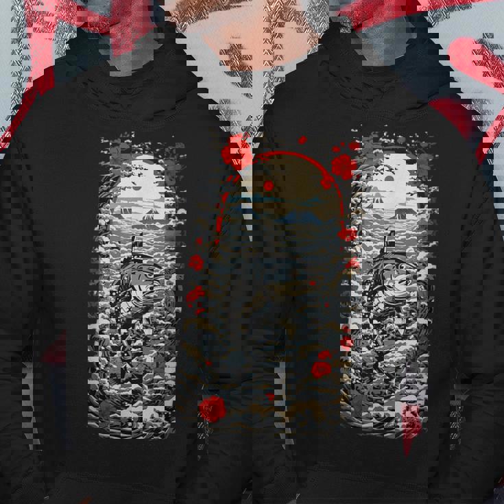 日本の美的マグロ漁師デザイン レトロ浮世絵 パーカー 面白い贈り物