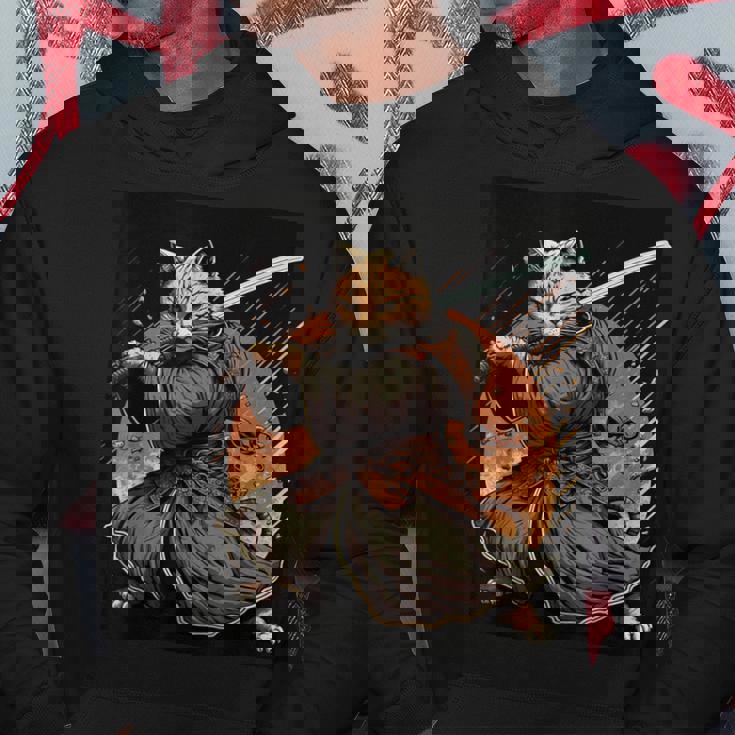 日本アート 猫 忍者 浮世絵 アニメ風 サムライキャット パーカー 面白い贈り物