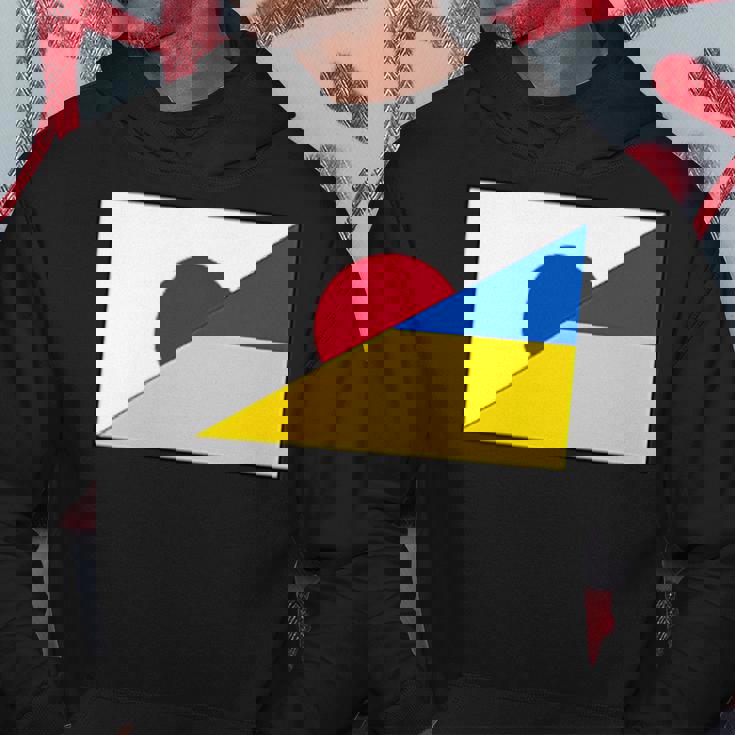 日本ウクライナ国旗日本語ウクライナサポートスタンド付き パーカー 面白い贈り物