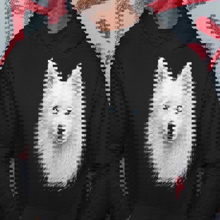 日本スピッツ 犬 モチーフ ペットアート 青い目 日本スピッツ パーカー 面白い贈り物