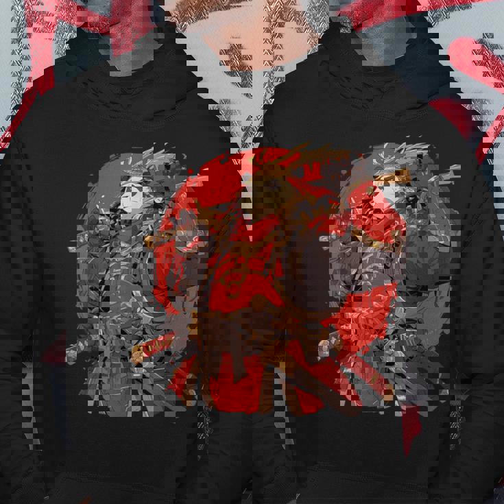 日本美術 パンダ 忍者 浮世絵 アニメ風 サムライパンダ パーカー 面白い贈り物