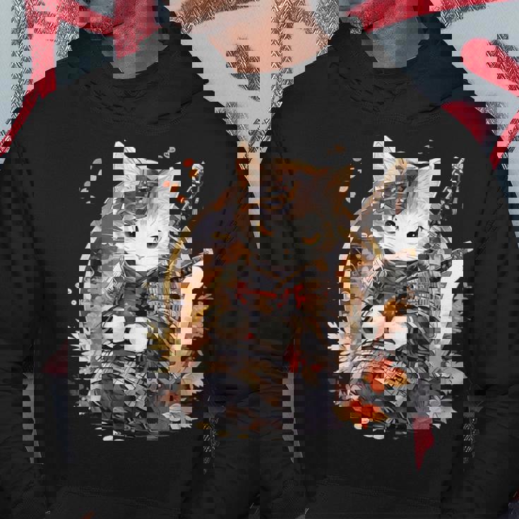 日本美術 猫 忍者 浮世絵 アニメ風 侍猫 パーカー 面白い贈り物