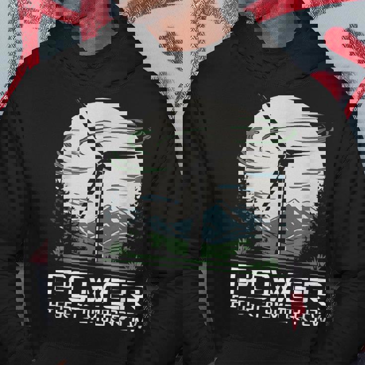 明日地球の日のための風力発電 クリーンエネルギー 風力タービン パーカー 面白い贈り物