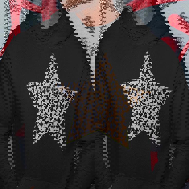 星型 かわいいチーターヒョウ柄グラフィック。 パーカー 面白い贈り物