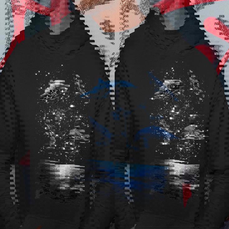 星座イルカ、天体宇宙銀河イルカ パーカー 面白い贈り物