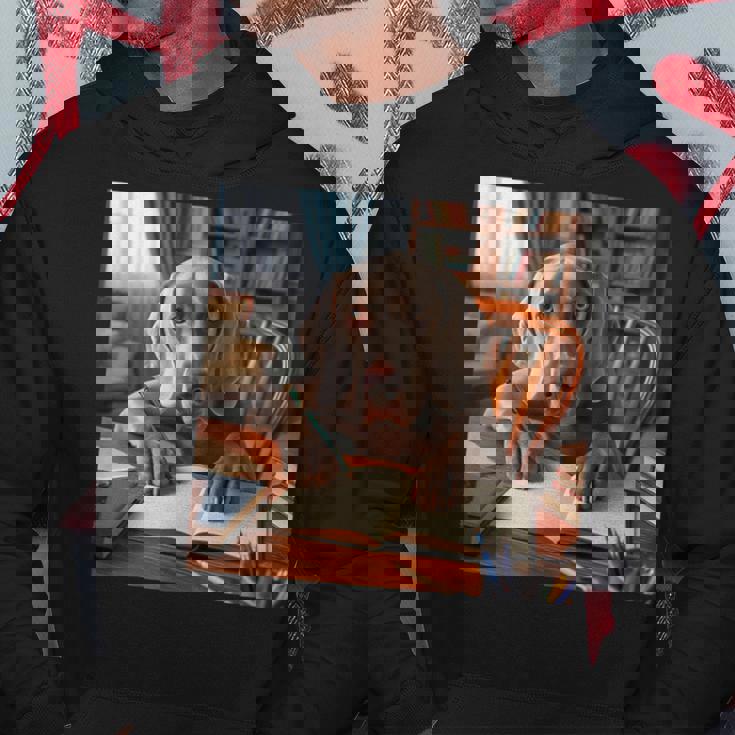 書斎でワイマラナー犬を書く詩 3 パーカー 面白い贈り物