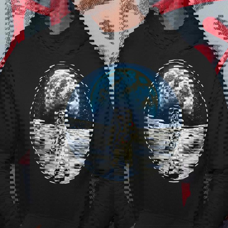 月面着陸 地球 グラフィック パーカー 面白い贈り物