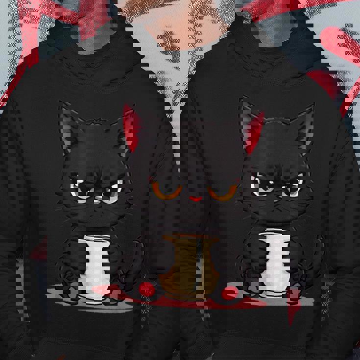 朝が嫌いなコーヒーと可愛い黒猫 パーカー 面白い贈り物