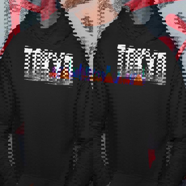 東京 日本 都市 スカイライン シルエット 楽しい カラフル 風景 パーカー 面白い贈り物