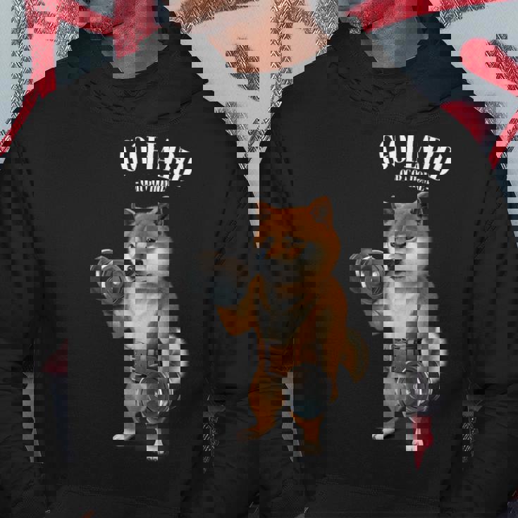 柴犬 筋トレ ダンベル付き フィットネスジム パーカー 面白い贈り物