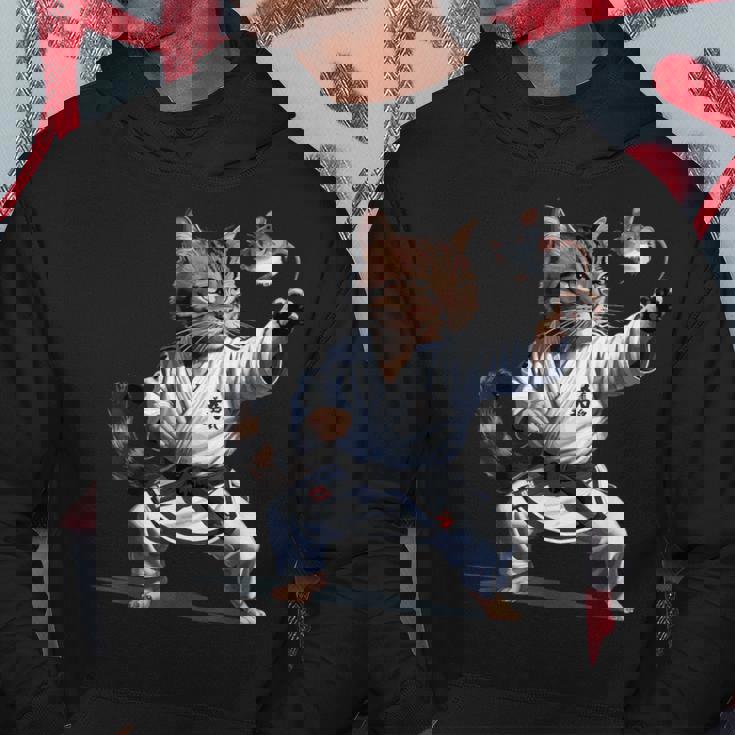 格闘技 猫 空手 黒帯 おもしろ戦闘機 パーカー 面白い贈り物