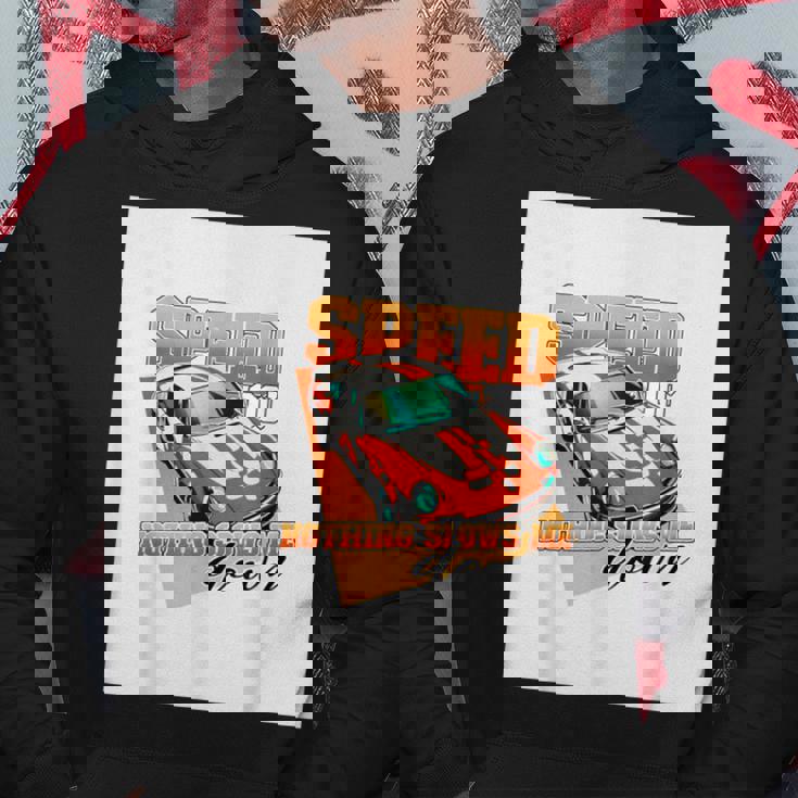 楽しいクールなレーシングカーイラスト パーカー 面白い贈り物