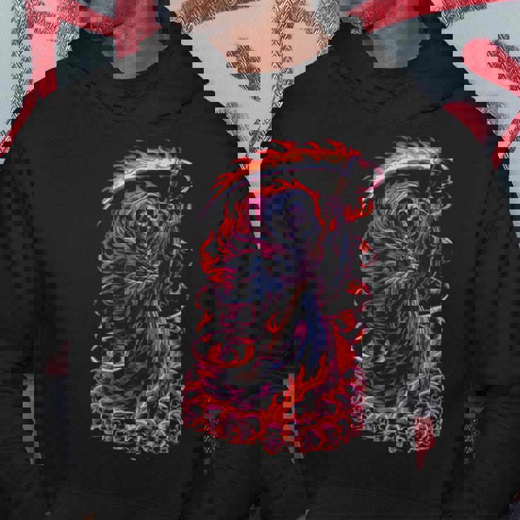 死神 死闘と頭蓋骨 明るいゴス パーカー 面白い贈り物