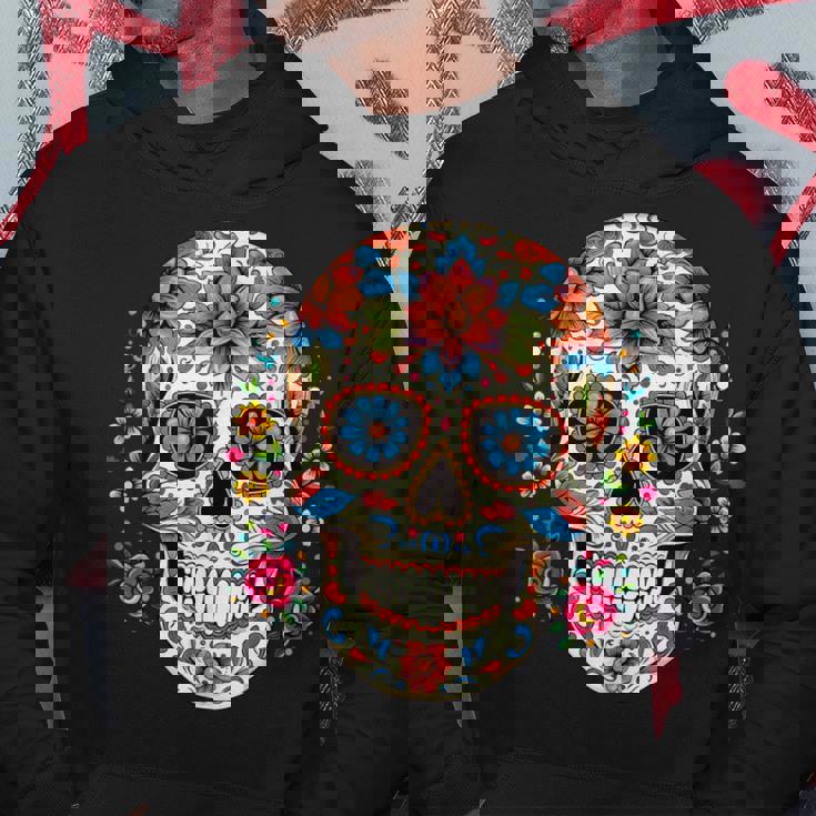 死者の日 シュガースカル 花柄 メキシコの日 カラベラデー パーカー 面白い贈り物