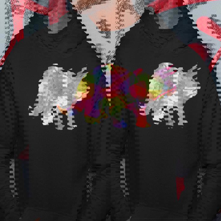 水彩爬虫類トリケラトプス古生物学恐竜 パーカー 面白い贈り物