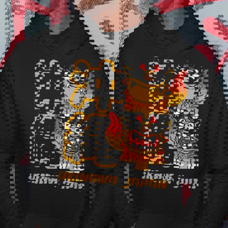 沖縄ジャパン シーサーガーディアンライオンズ 沖縄 日本語漢字 パーカー 面白い贈り物