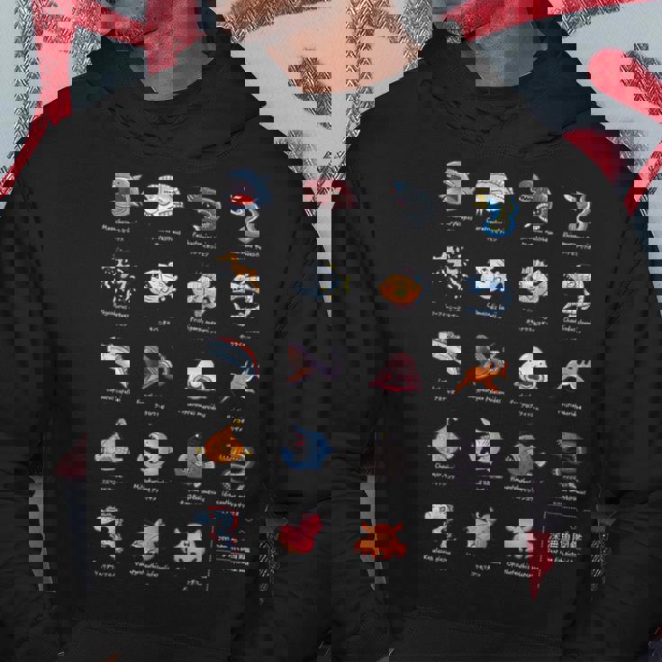 深海魚図鑑_文字白 パーカー 面白い贈り物