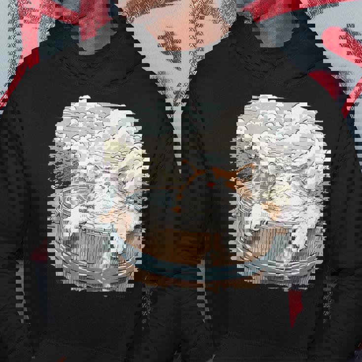 温泉 風呂 子猫 ペット好き 日本画 かわいい 猫 パーカー 面白い贈り物