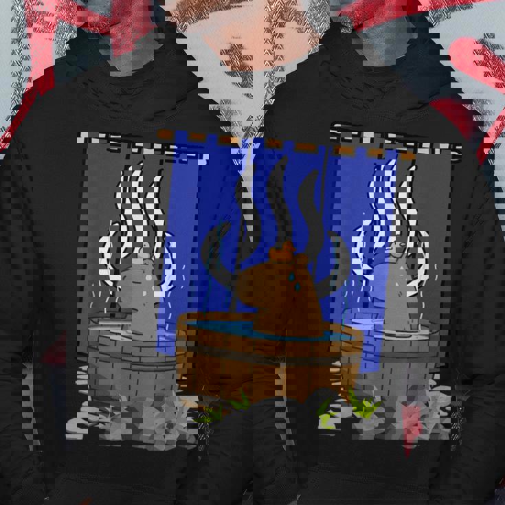 温泉に浸かるかわいいカピバラ パーカー 面白い贈り物