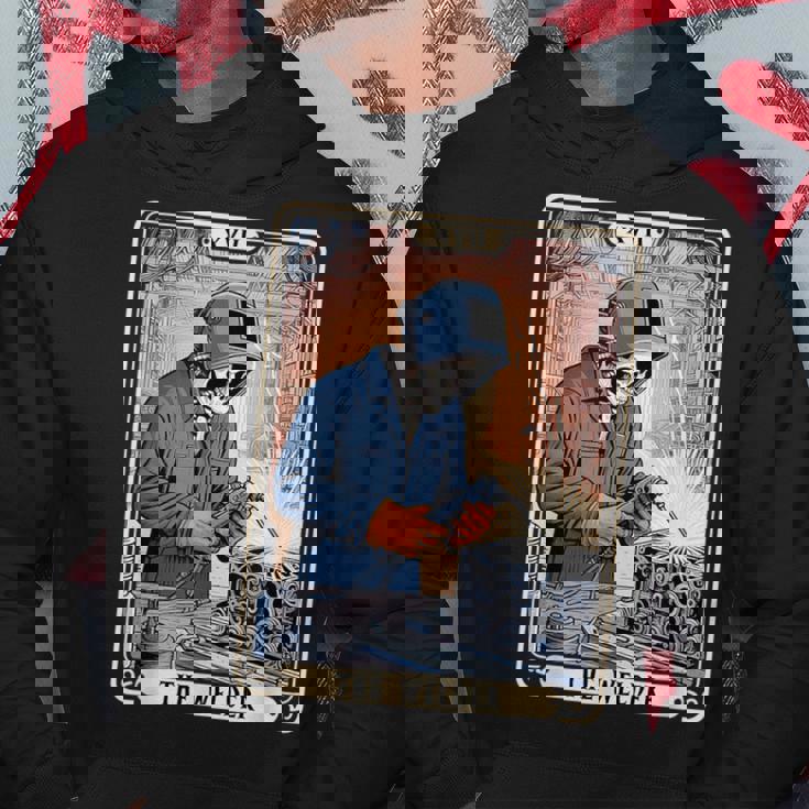 溶接機 溶接 タロット カード スケルトン 面白い 金属製 労働者 パーカー 面白い贈り物