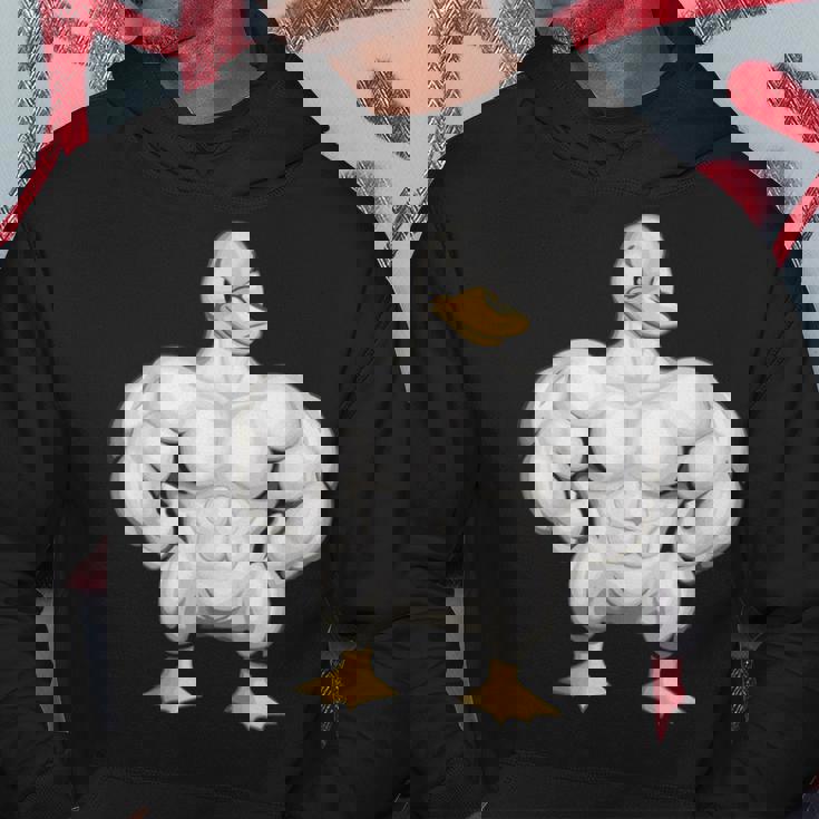 漫画の筋肉アヒル パーカー 面白い贈り物