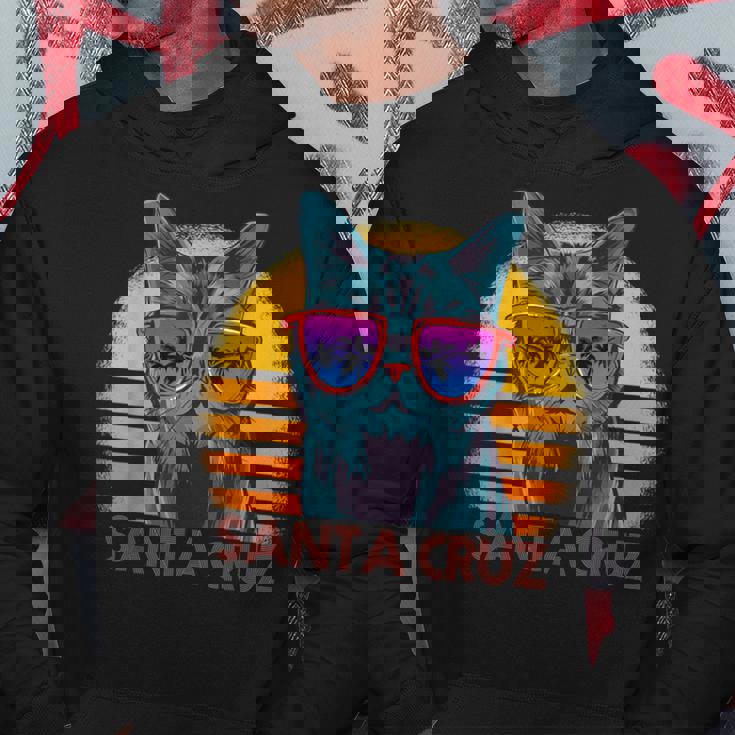 猫 ねこねこ サンタクルーズ カリフォルニア州 レトロ パーカー 面白い贈り物