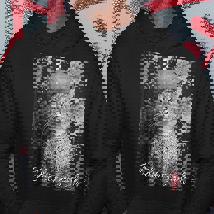 猫 モノクロ 写真 おしゃれ 可愛い 個性的 ハロウィン かぼちゃ パーカー 面白い贈り物