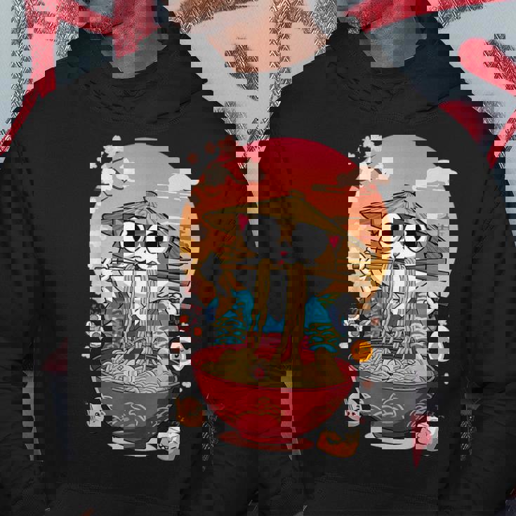 猫 ラーメン 日本語 面白い グラフィック カワイイ 猫 アニメ 恋人 パーカー 面白い贈り物