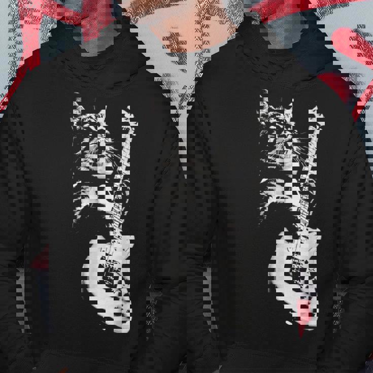 猫がギターベースを弾く パーカー 面白い贈り物