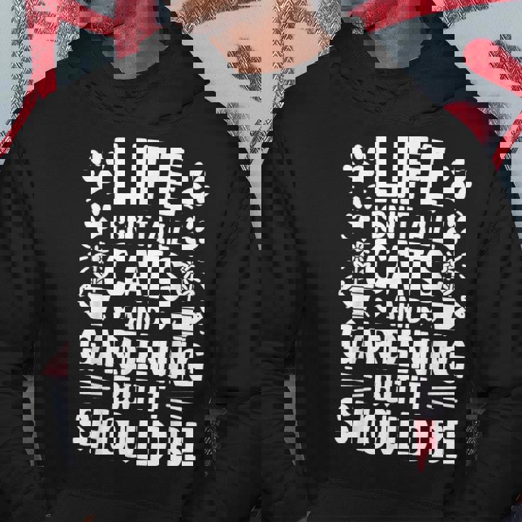 猫とガーデニング 庭師 おもしろガーデニング パーカー 面白い贈り物