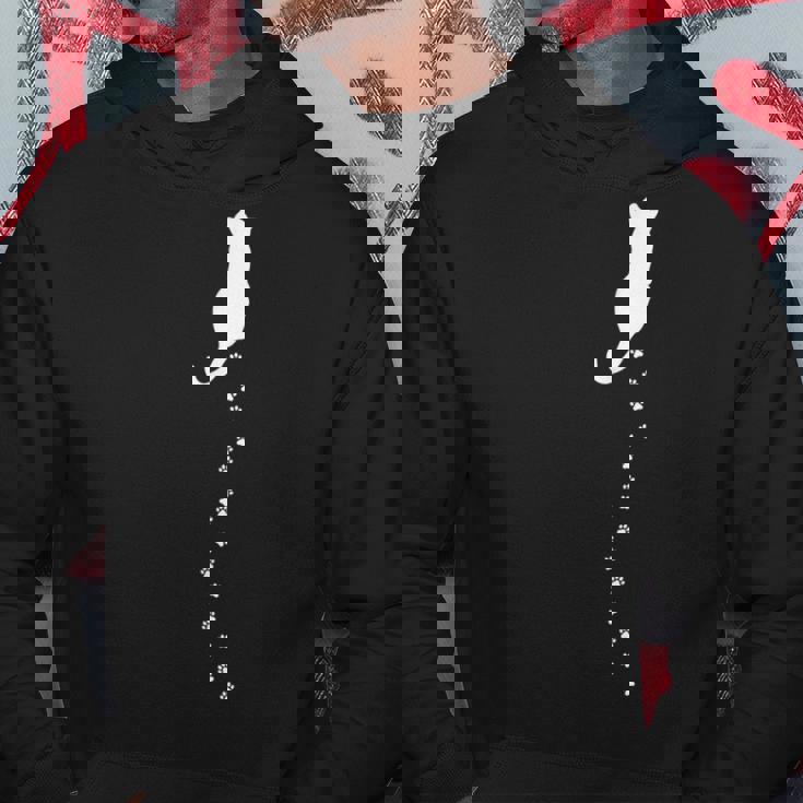 猫と足あと 猫の足あと 猫の肉球 猫好き 愛猫家 ペット 猫飼い おもしろ 可愛い ネコ ねこ 猫 パーカー 面白い贈り物