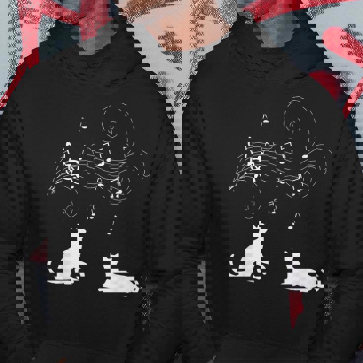 猫と音符 楽譜 音楽家 猫 音楽好き ギフト パーカー 面白い贈り物