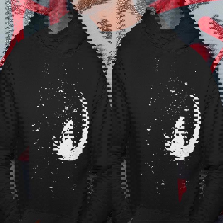 猫の家族 月の絵柄 メンズ レディース 子供 パーカー 面白い贈り物