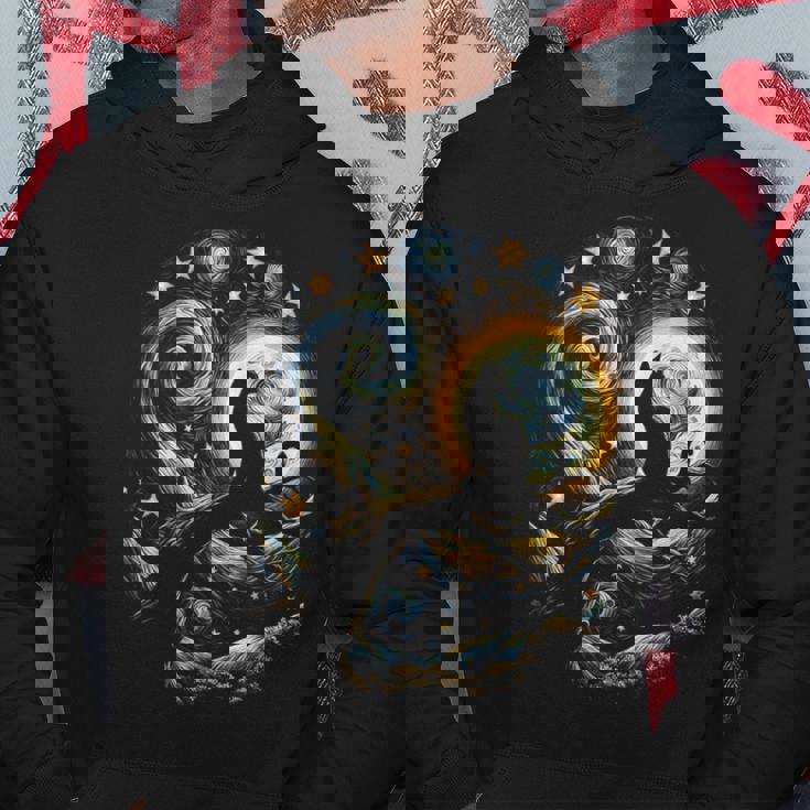 猫の星月夜 猫ヴァン・ゴッホ キャットアート キッズメンズ面白い猫 猫 パーカー 面白い贈り物