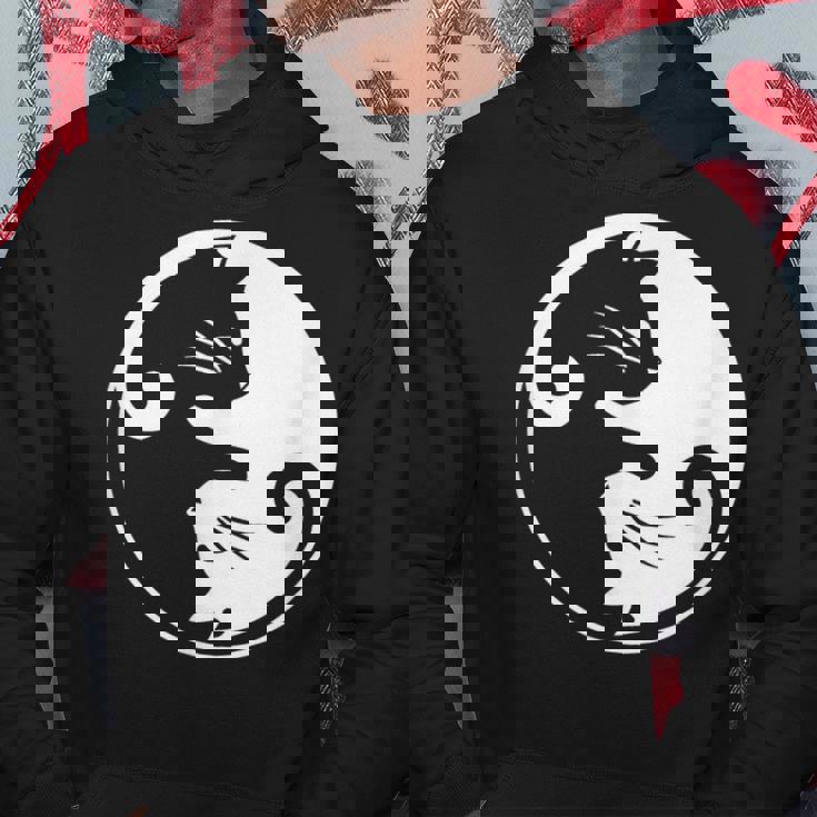 猫の陰陽相互接続 パーカー 面白い贈り物