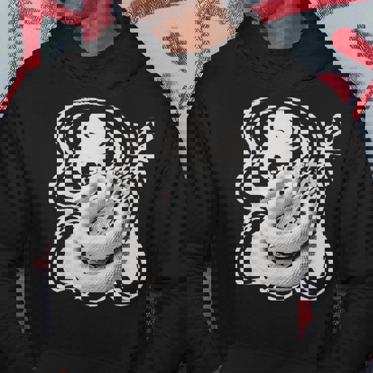 白蛇と弁財天 和風神秘デザイン 蛇と楽器モチーフ パーカー 面白い贈り物