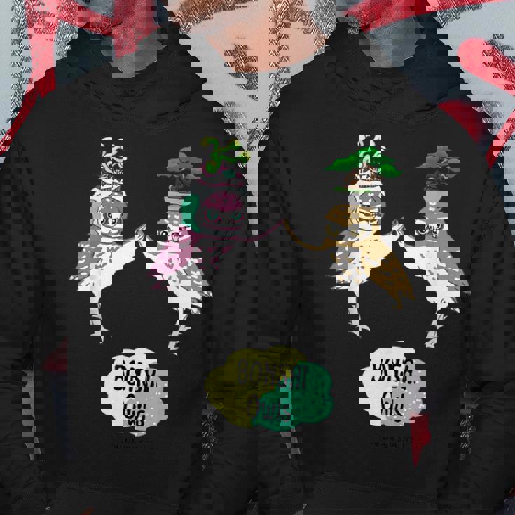 盆栽フクロウと宇宙盆栽フクロウ パーカー 面白い贈り物