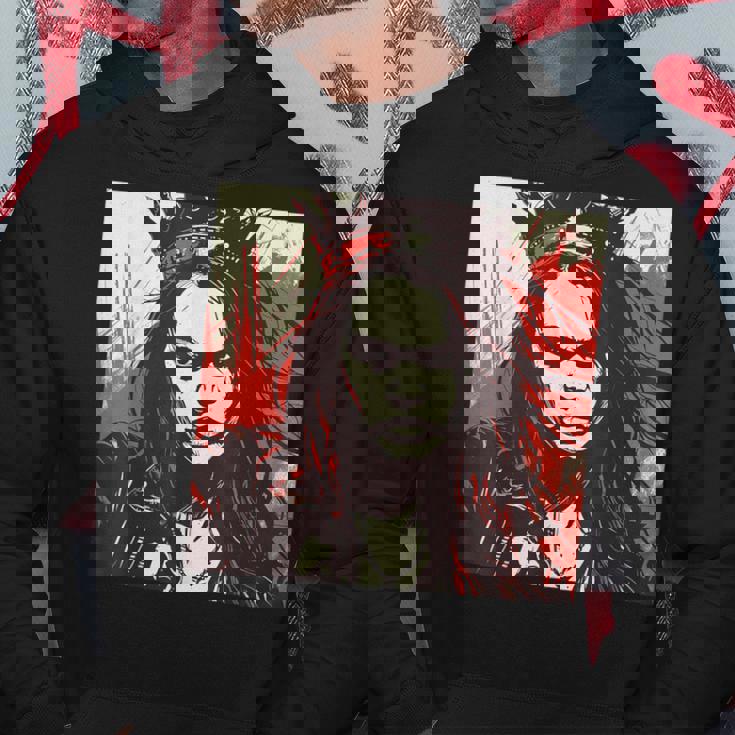 真面目な女王 野生の髪と尖った王冠 パーカー 面白い贈り物