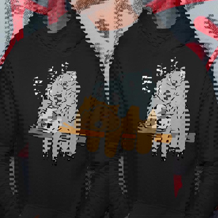 眠っているかわいい怠け者ナマケモノ ベビーコアラ ママベア昼寝 パーカー 面白い贈り物