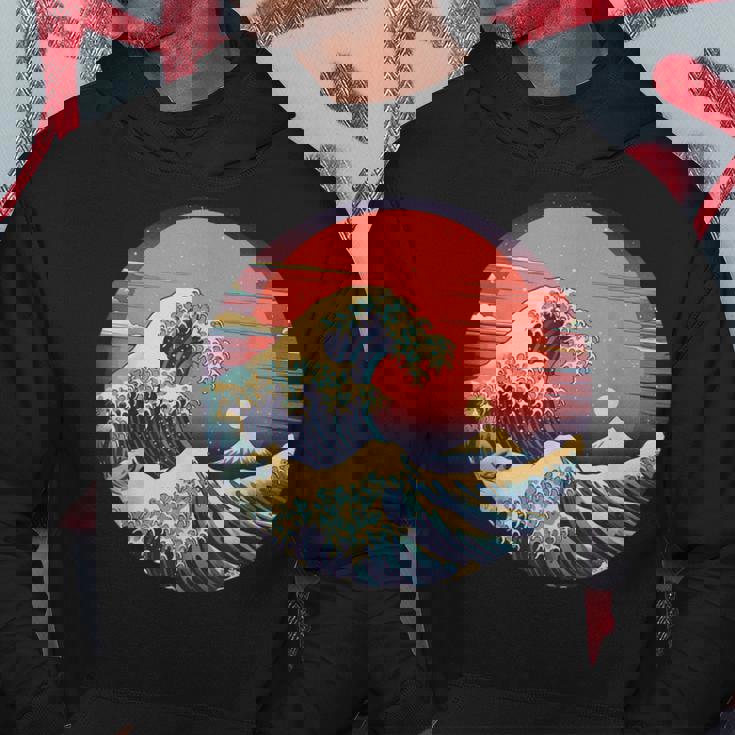 神奈川沖浪裏 葛飾北斎の 冨嶽三十六景 神奈川沖浪裏 富士山 レトロ ヴェイパーウェイヴ パーカー 面白い贈り物