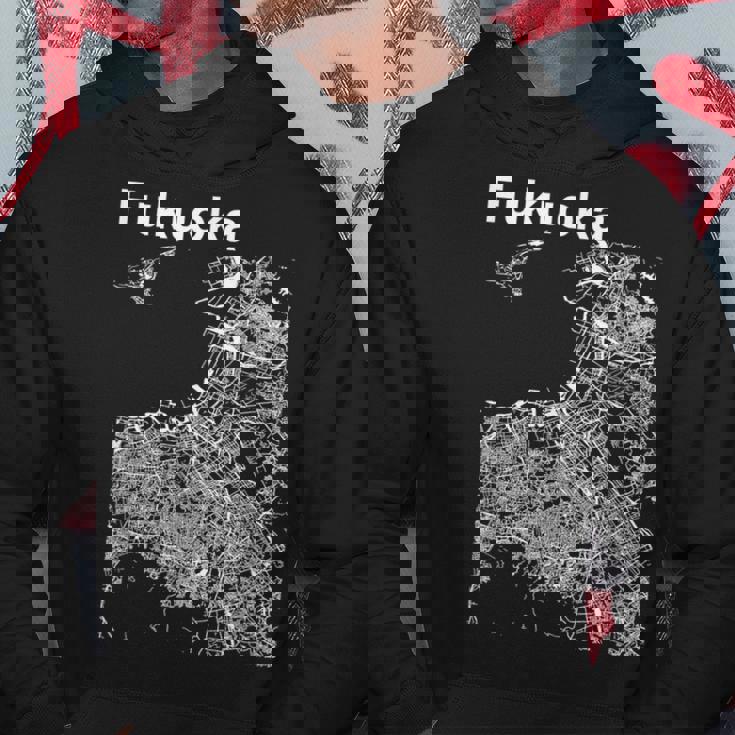 福岡ジャパン クラシック シティ マップ グラフィック パーカー 面白い贈り物