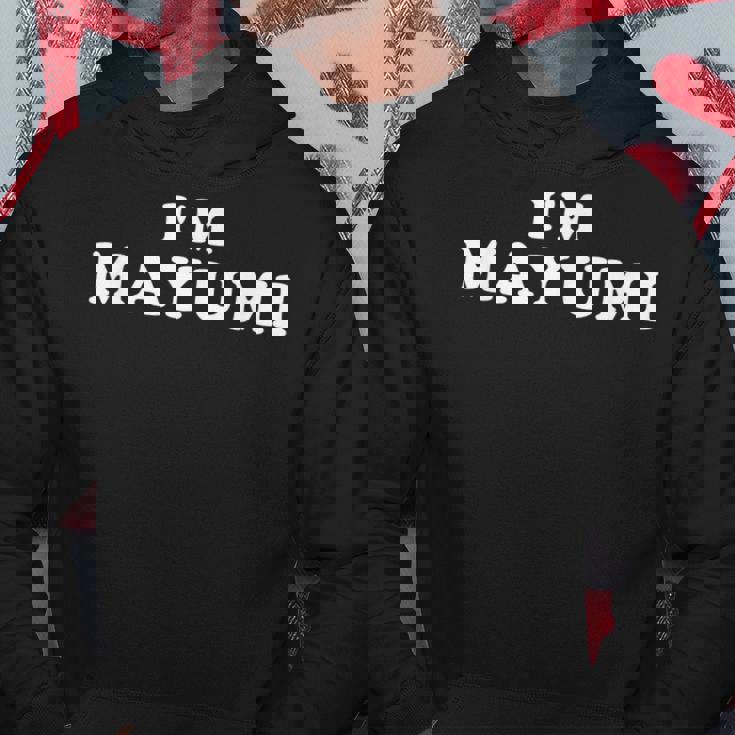 私はまゆみです、私の名前はまゆみ、私はまゆみです パーソナライズ パーカー 面白い贈り物