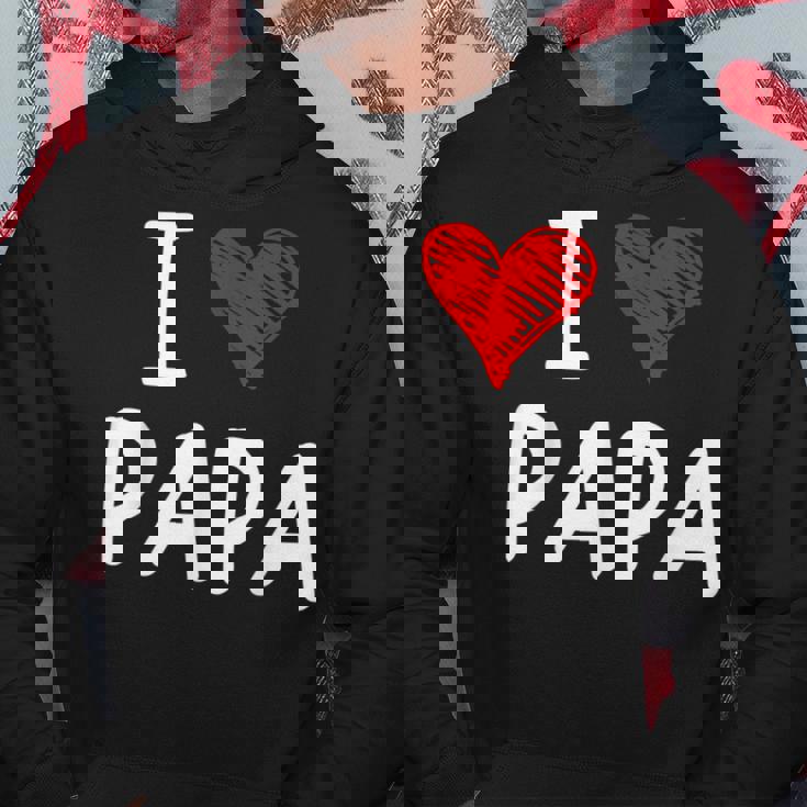 私はパパ 最高 お父さん 父 息子 娘 衣装 ハートが大好きです I Love Papa パーカー 面白い贈り物