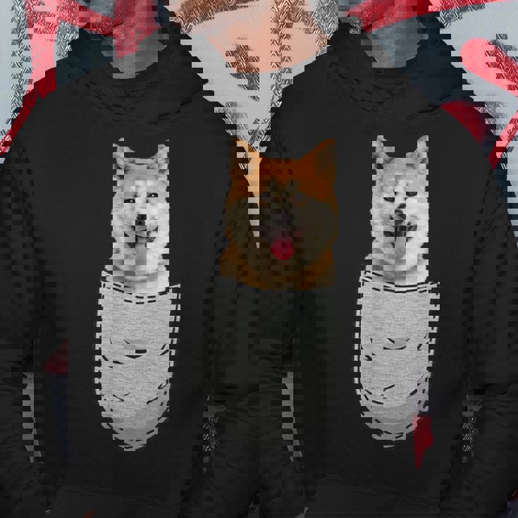 秋田犬健日本人胸ポケット犬オーナー パーカー 面白い贈り物