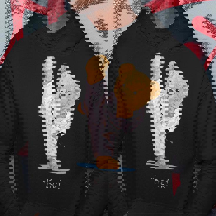 空手 子供用 テディベア テコンドー ボーイズ メンズ パーカー 面白い贈り物