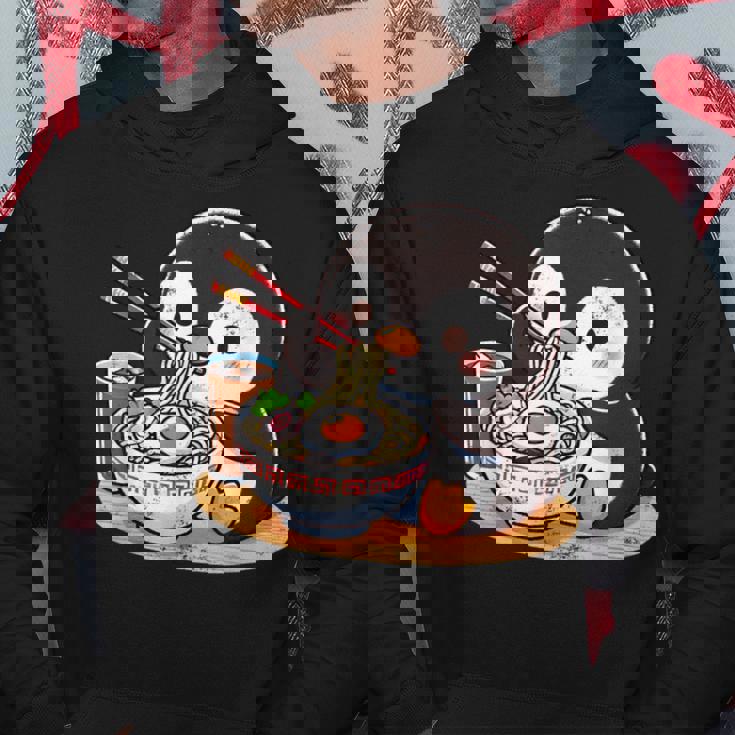 箸でラーメンを食べるかわいいペンギン パーカー 面白い贈り物