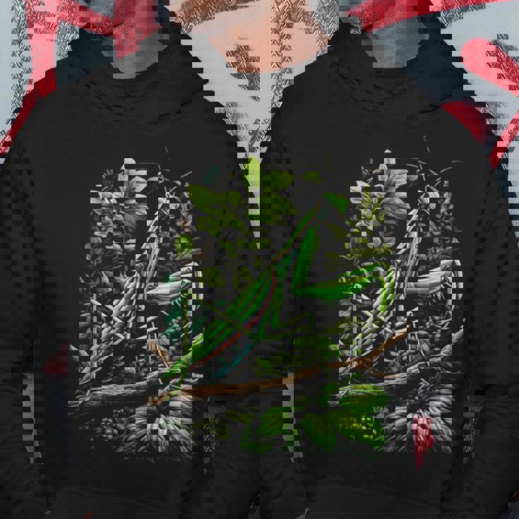 節足動物崇拝者 謎めいたカマキリ 水彩インク パーカー 面白い贈り物