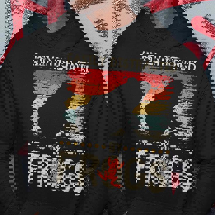 簡単に気を散らせるカエルのヴィンテージなカエル愛好家。 パーカー 面白い贈り物