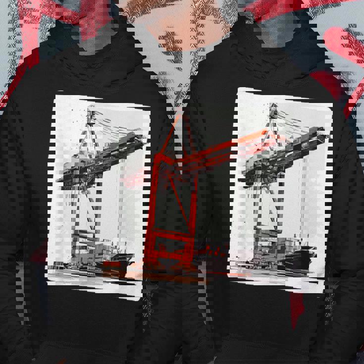 素晴らしいポートクレーン コンテナ船コスチューム パーカー 面白い贈り物