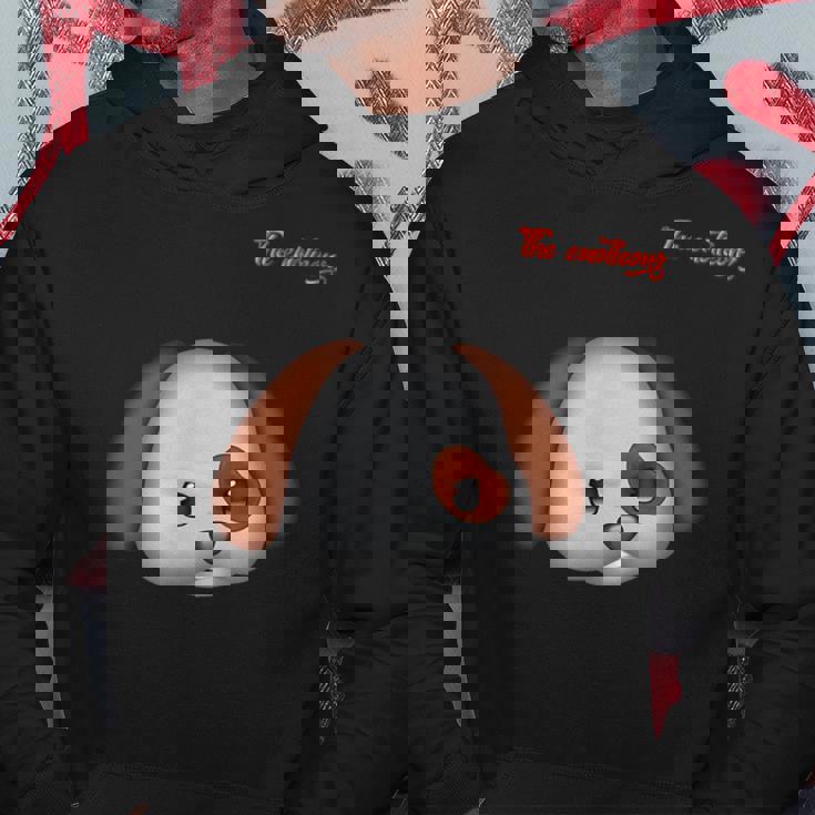 絵文字しかめっ面の怒った犬の顔 パーカー 面白い贈り物